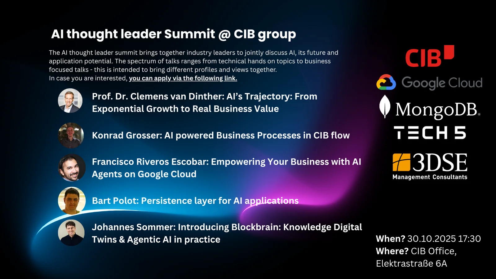Agenda: AI Thought Leader Summit @ CIB Group