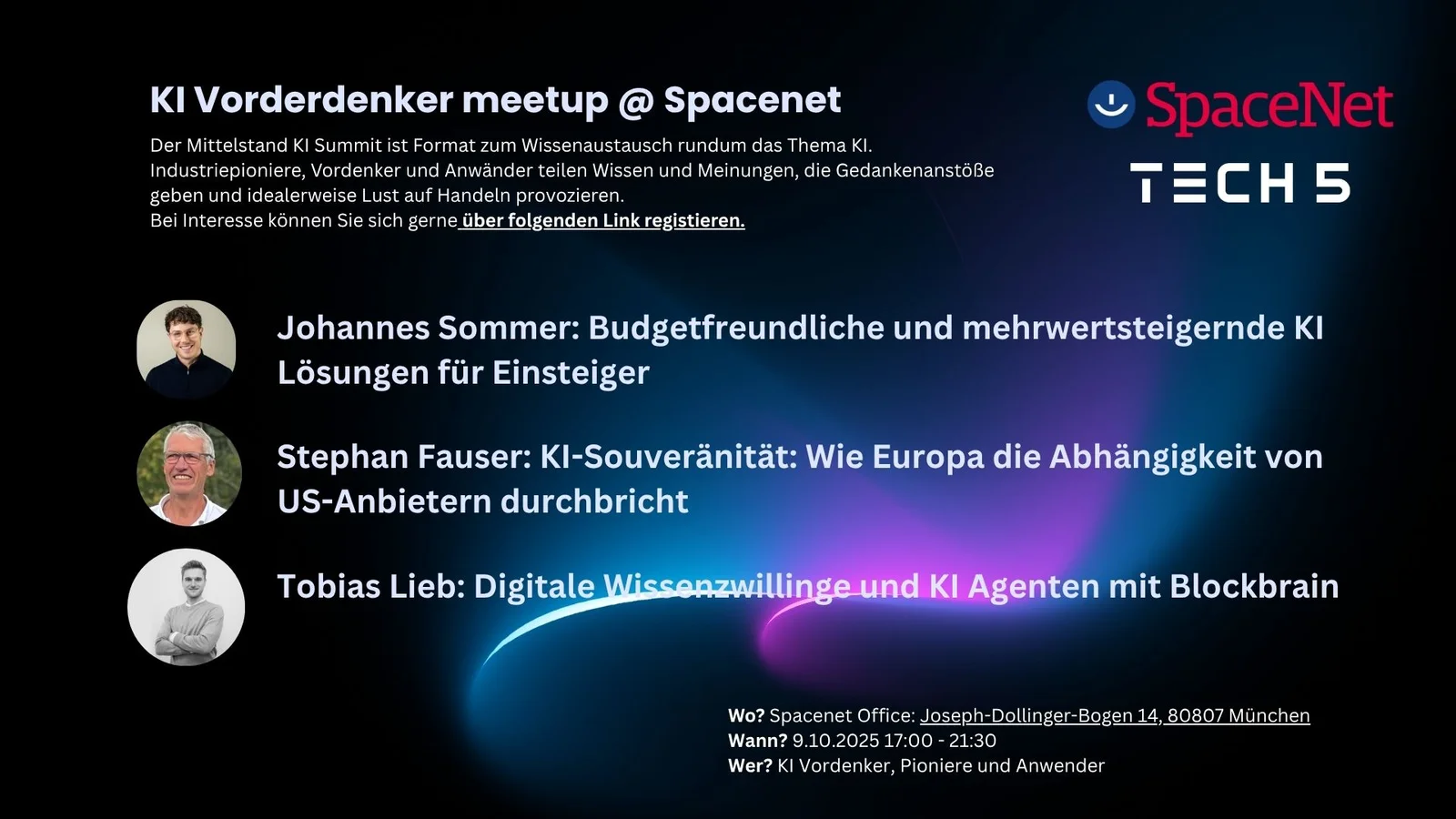 Agenda: KI Vorderdenker Meetup @ Spacenet